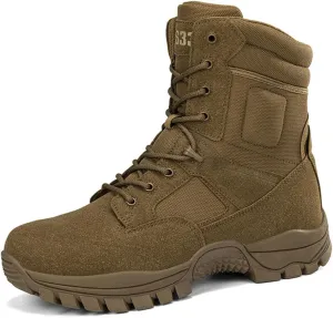 Kervaky Men's Tactical Boots, side zipper, easy to wear, outdoor, work, military boot, tactical boots for men