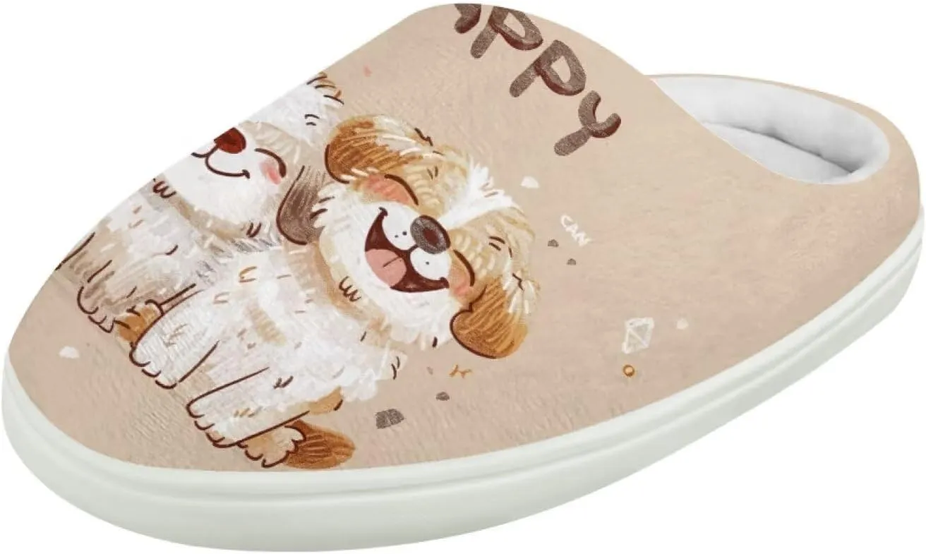 Kids Animals Cotton Slippers Warm Cozy Furry Slippers Anti-Skid Plush Outdoor Winter Slippers for Litter Kid US 9-15
