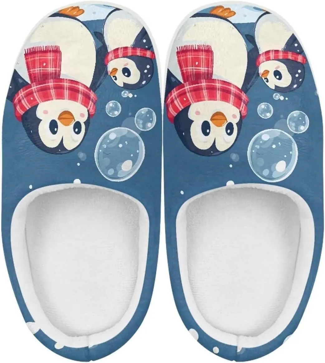 Kids Animals Cotton Slippers Warm Cozy Furry Slippers Anti-Skid Plush Outdoor Winter Slippers for Litter Kid US 9-15