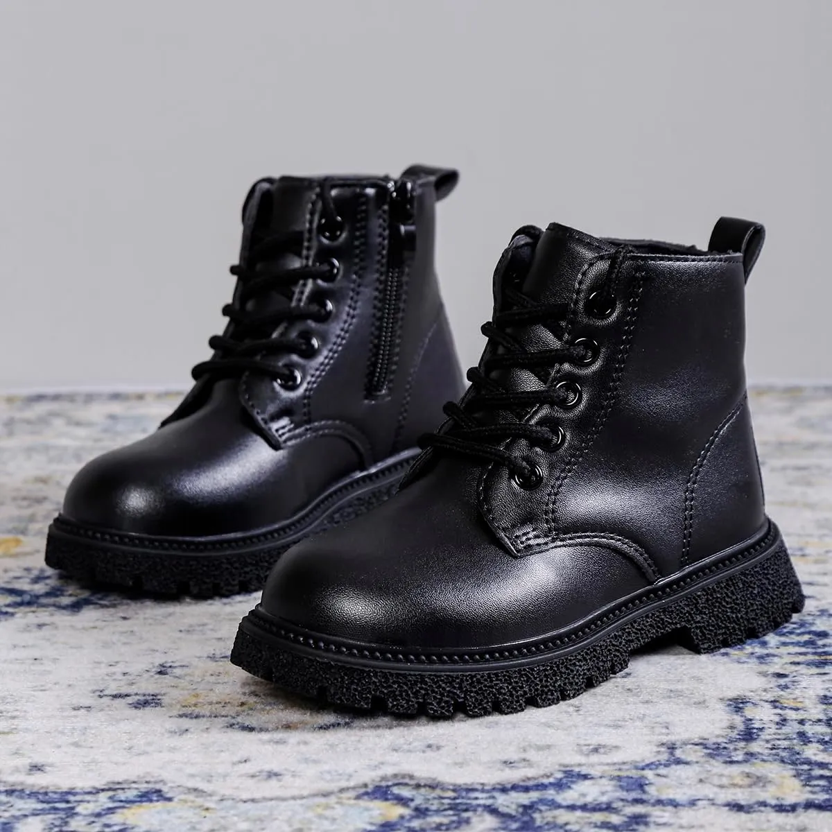 Kids Boots Bright Color Side Zipper Cute Ankle Boots