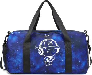 Kids Duffle Bag for Boys Water Resistant Small Gym Bag Overnight Weekender Travel Tote with Shoe Compartment and Wet Pocket