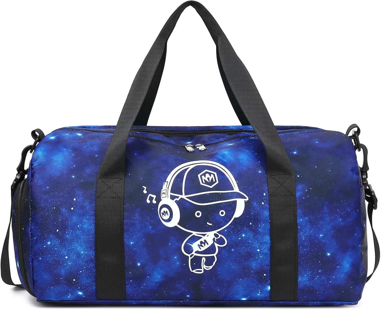Kids Duffle Bag for Boys Water Resistant Small Gym Bag Overnight Weekender Travel Tote with Shoe Compartment and Wet Pocket