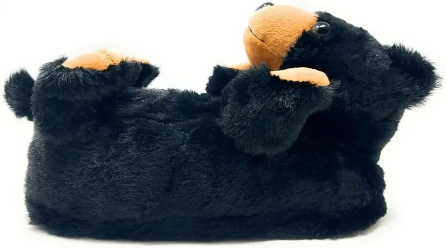 Kids Funny Soft Fuzzy Animal Slippers, Cute Cozy Non-Slip House Shoes for Boys & Girls, Shoe Size 1-4