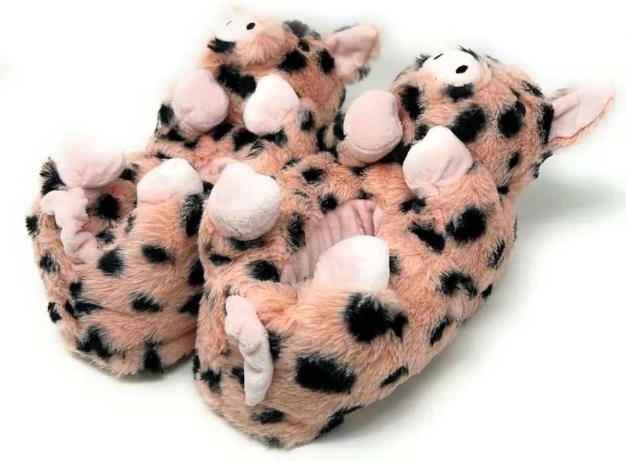 Kids Funny Soft Fuzzy Animal Slippers, Cute Cozy Non-Slip House Shoes for Boys & Girls, Shoe Size 1-4
