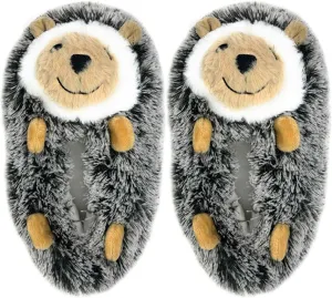 Kids Funny Soft Fuzzy Animal Slippers, Cute Cozy Non-Slip House Shoes for Boys & Girls, Shoe Size 1-4