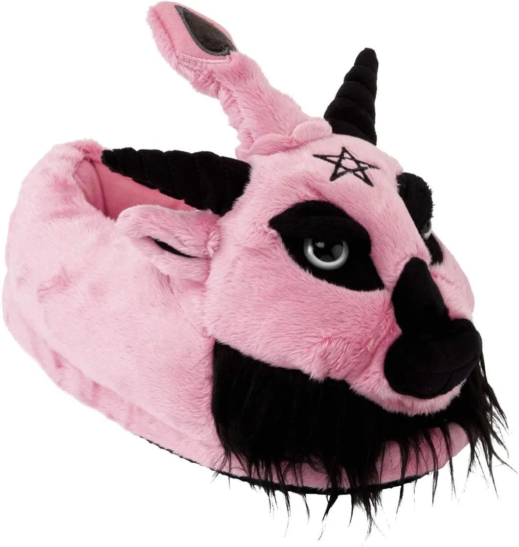 Killstar Dark Lord Satanic Baphomet Goat Goth Punk Bubblegum Slippers KSRA003778