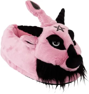Killstar Dark Lord Satanic Baphomet Goat Goth Punk Bubblegum Slippers KSRA003778