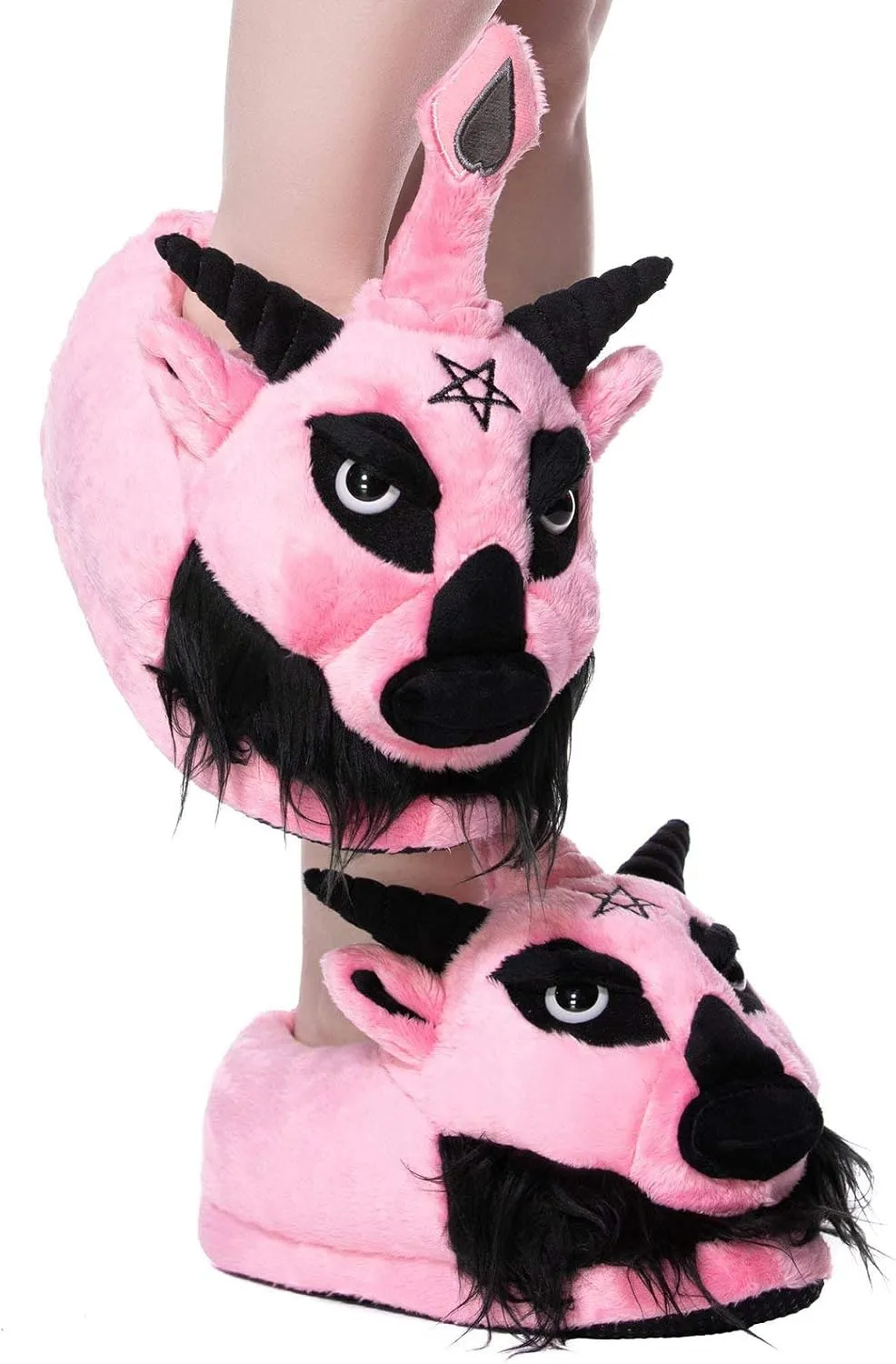 Killstar Dark Lord Satanic Baphomet Goat Goth Punk Bubblegum Slippers KSRA003778