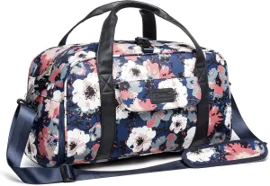 Kinmac Travel Duffel Bag,Sports Gym Yoga Duffel Bag Weekender Overnight Totes Bag with Shoes and Wet Compartment (Camellia)