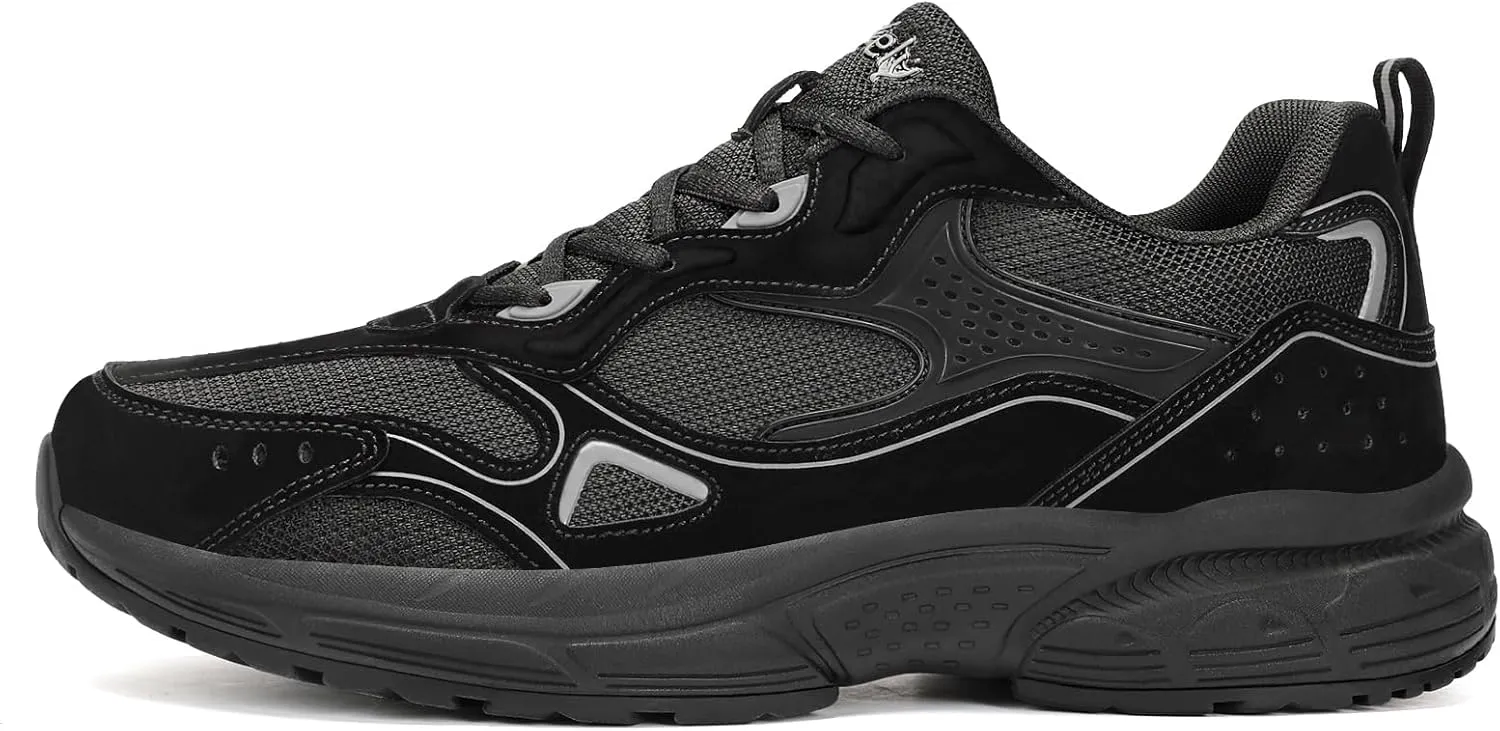 Kricely Men's Walking Shoes Breathable Tennis Running Shoes Lace Up Non Slip Sneakers Athletic Gym Sports Shoes for Men