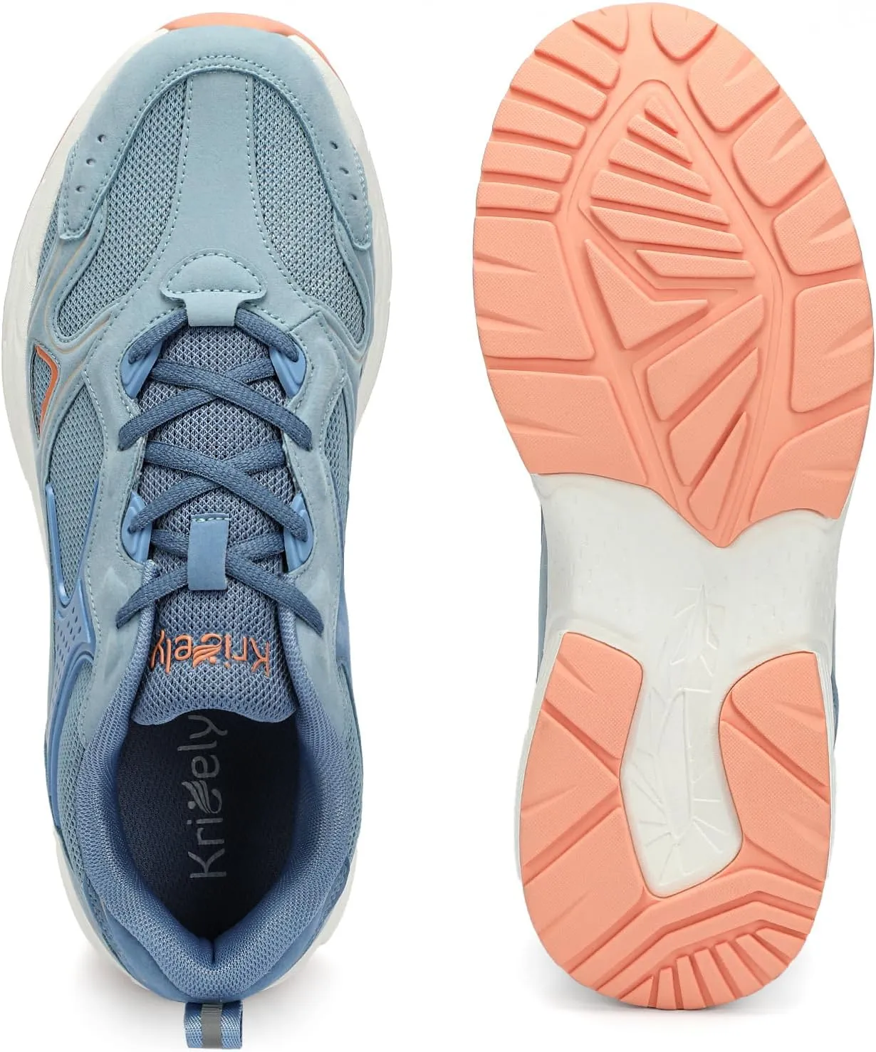 Kricely Men's Walking Shoes Breathable Tennis Running Shoes Lace Up Non Slip Sneakers Athletic Gym Sports Shoes for Men