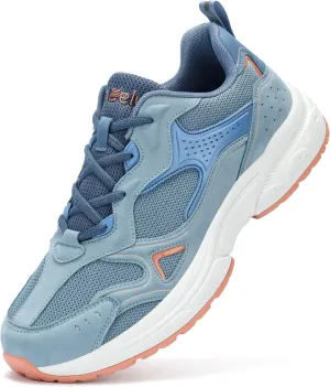 Kricely Men's Walking Shoes Breathable Tennis Running Shoes Lace Up Non Slip Sneakers Athletic Gym Sports Shoes for Men
