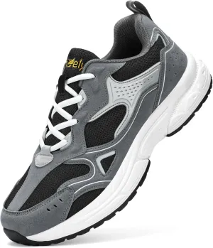 Kricely Men's Walking Shoes Breathable Tennis Running Shoes Lace Up Non Slip Sneakers Athletic Gym Sports Shoes for Men