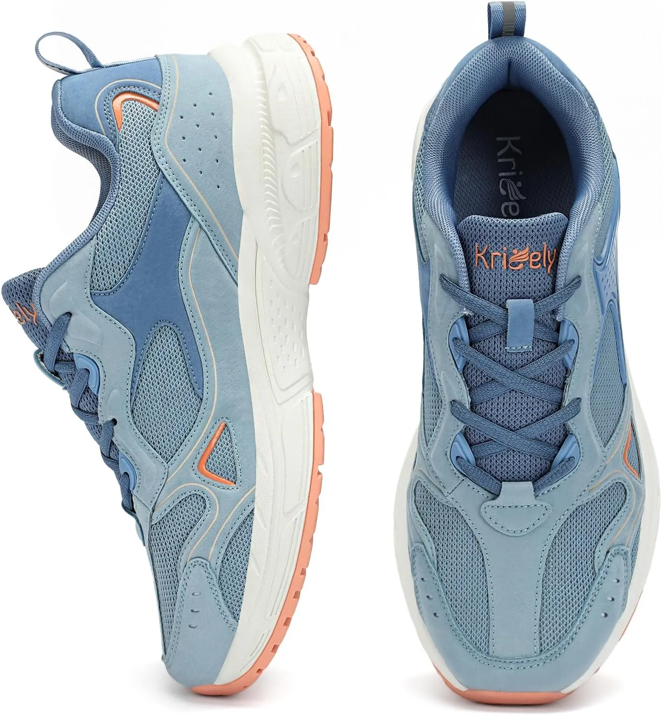 Kricely Men's Walking Shoes Breathable Tennis Running Shoes Lace Up Non Slip Sneakers Athletic Gym Sports Shoes for Men