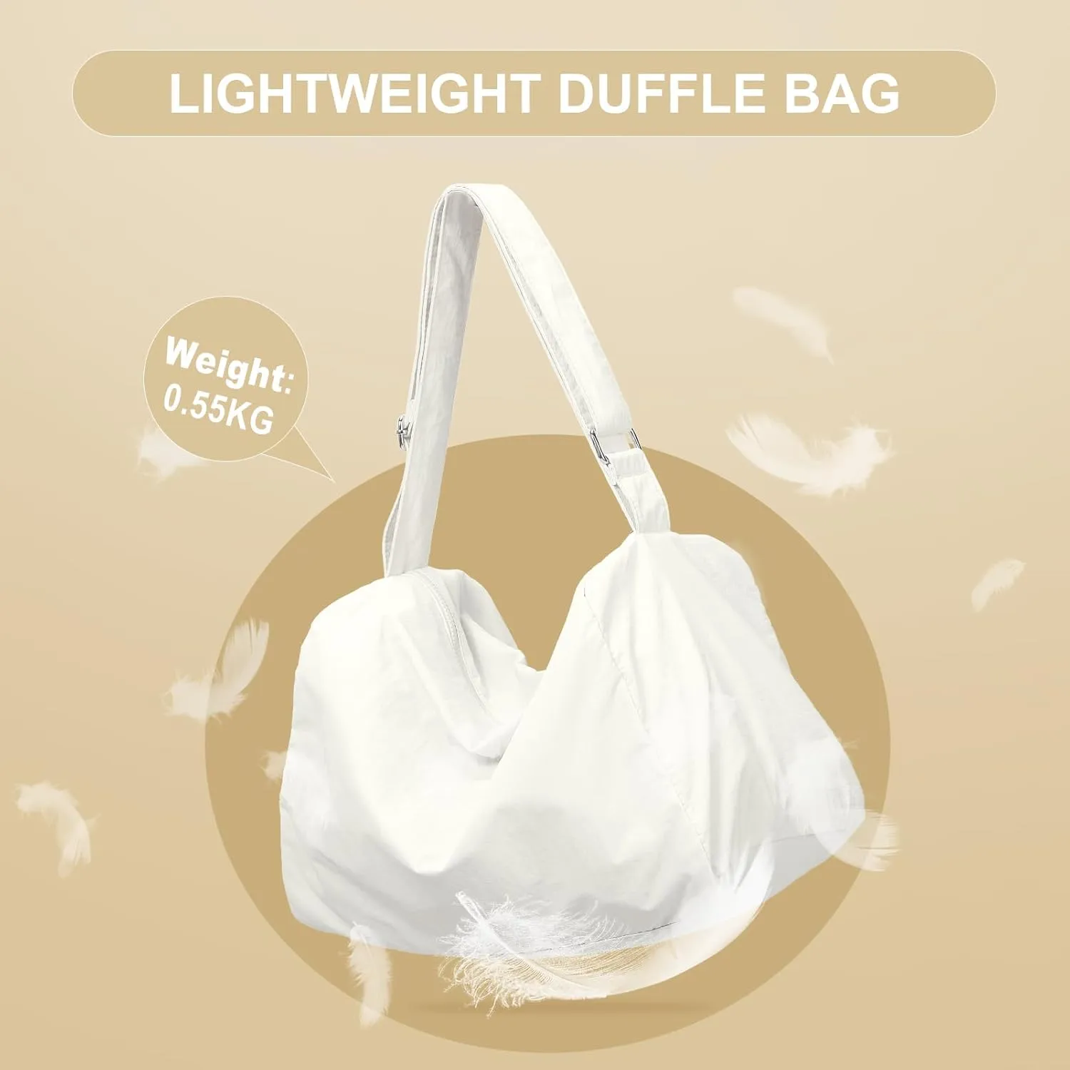 Large Gym Bag for Women Lightweight Carry on Gym Tote Bag, Workout Sport Duffle Bag with Shoe Compartment,Crossbody Shoulder Travel Bag for Swim, Yoge, Dance