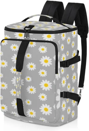Large Sports Gym Bag With Shoe & Laptop Compartment 47L Waterproof Travel Duffel Bags for Men Women Cute Daisy Flower Pattern Luggage Backpack Duffle Bag