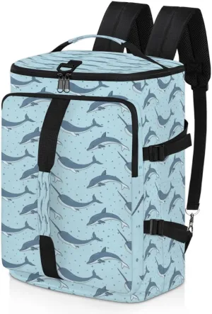 Large Sports Gym Bag With Shoe & Laptop Compartment 47L Waterproof Travel Duffel Bags for Men Women Dolphin Print Luggage Backpack Duffle Bag