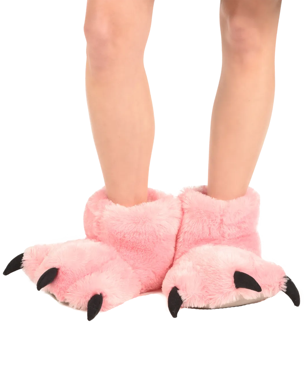 LazyOne Pink Bear Kid and Adult Paw Slippers