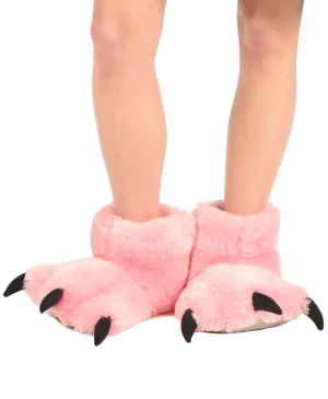LazyOne Pink Bear Kid and Adult Paw Slippers
