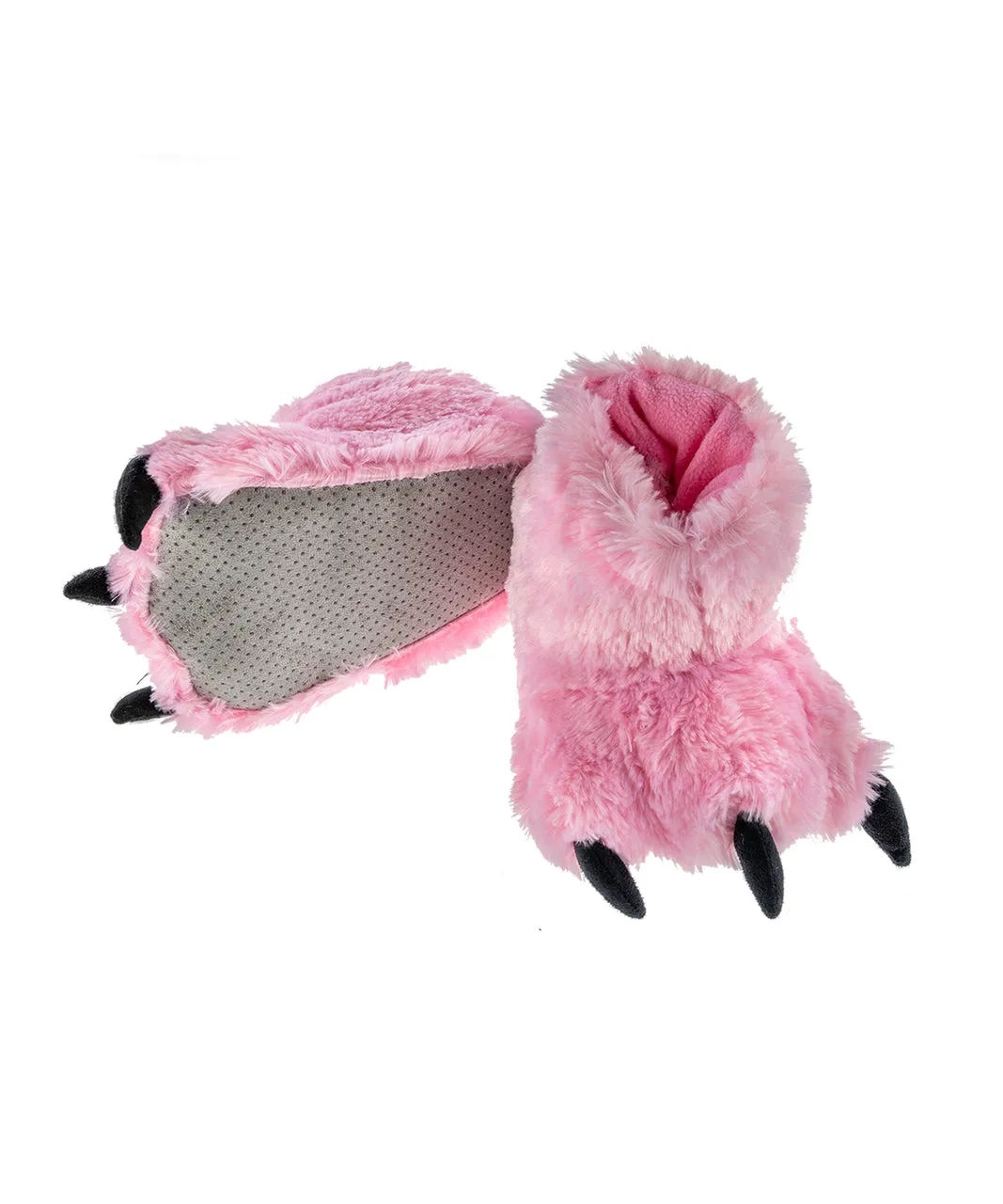 LazyOne Pink Bear Kid and Adult Paw Slippers