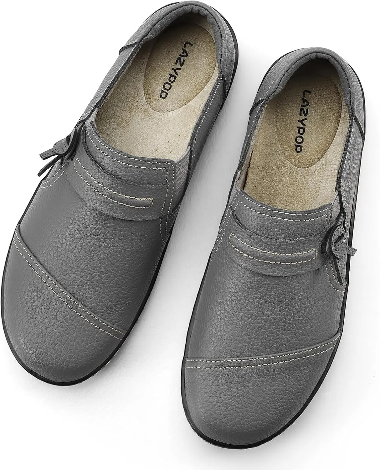LAZYPOP Women's Classic Comfort Leather Loafers Cute Slip-Ons Casual Dress Shoes Lightweight Walking Flats Everyday Work Shoes