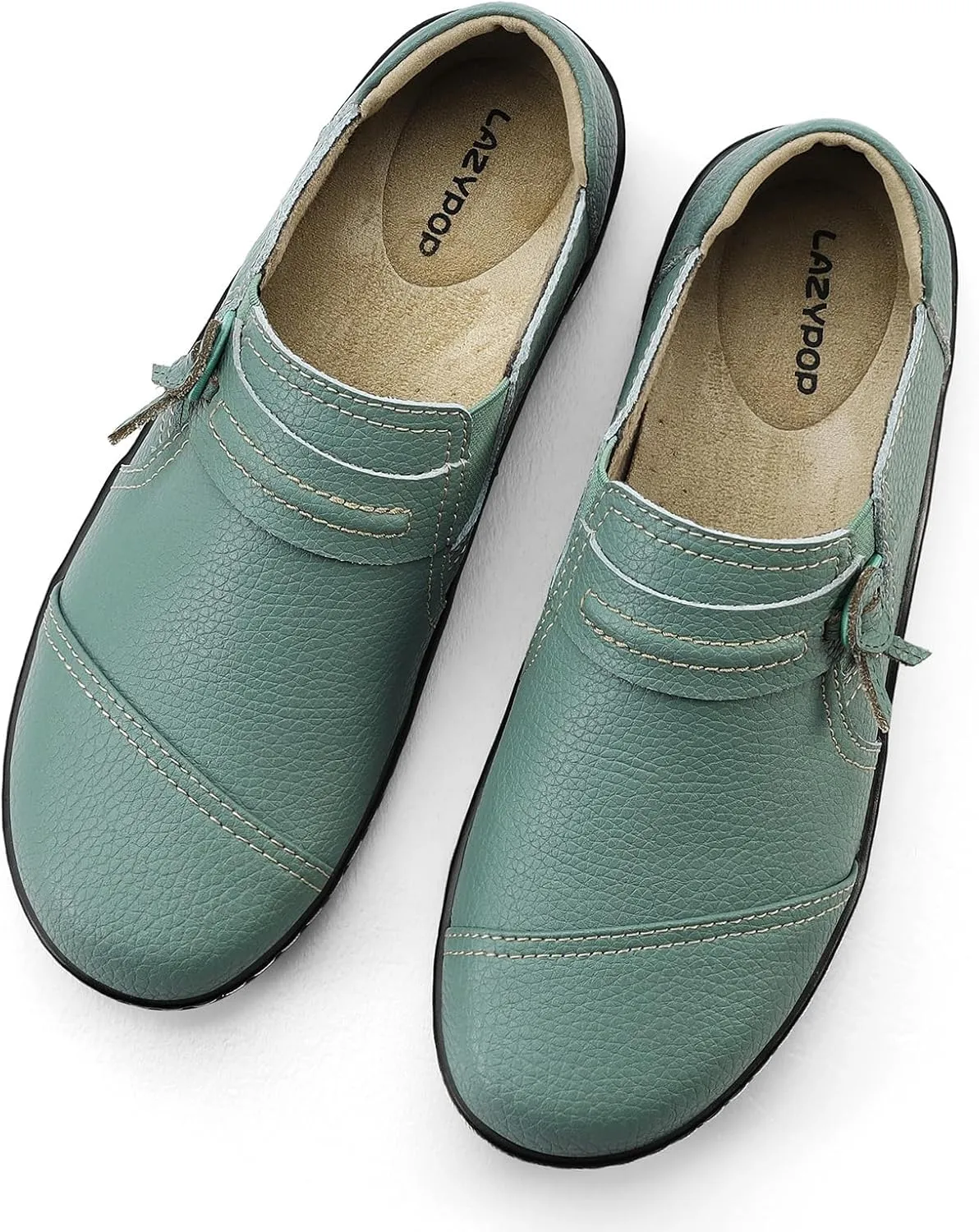 LAZYPOP Women's Classic Comfort Leather Loafers Cute Slip-Ons Casual Dress Shoes Lightweight Walking Flats Everyday Work Shoes
