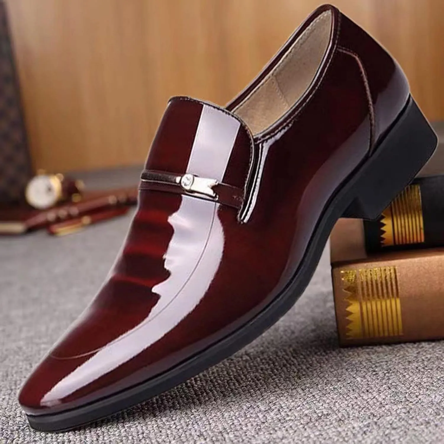 Leather Shoes for Men Comfort Soft Solid Leisure Working Driving Formal Sneakers Shoe