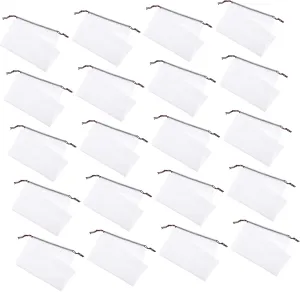 LIFKOME 50Pcs Frosted Drawstring Travel Shoe Bags Transparent Storage Organizers for Shoes Clothes Accessories for Home Hotel Camping Business Trips Durable Convenient