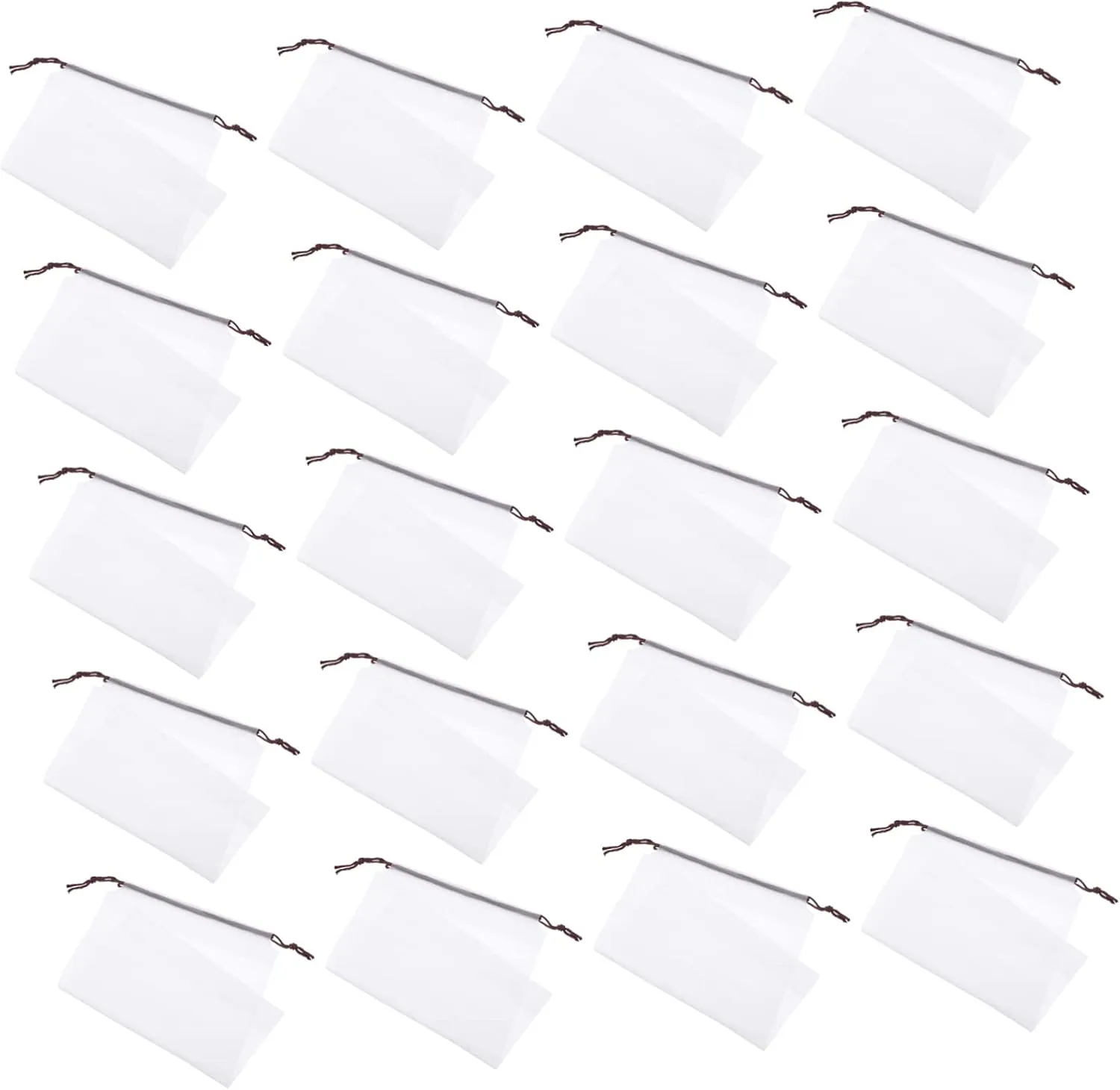 LIFKOME 50Pcs Frosted Drawstring Travel Shoe Bags Transparent Storage Organizers for Shoes Clothes Accessories for Home Hotel Camping Business Trips Durable Convenient
