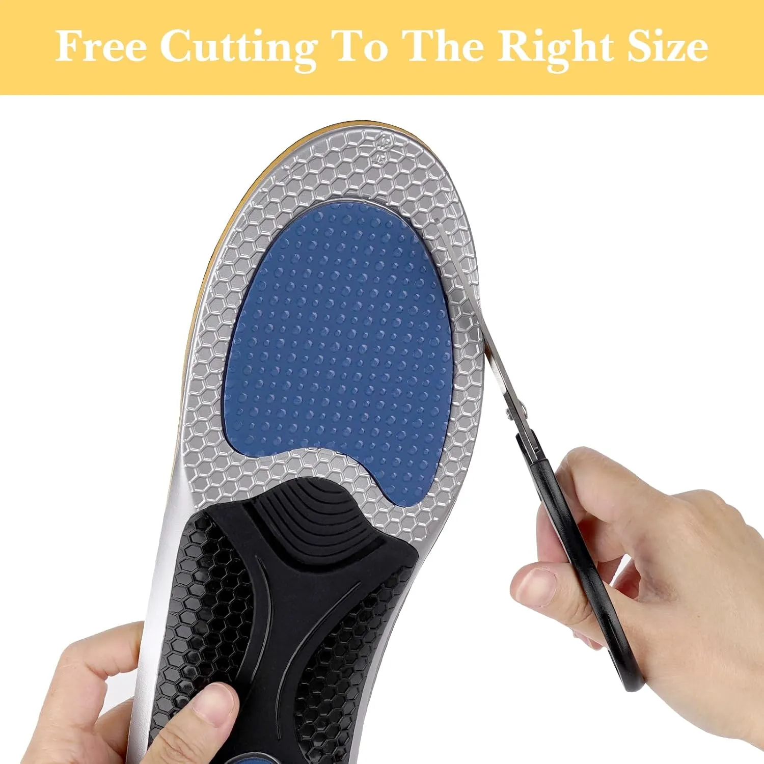 Linkidea 2 Pairs Arch Support Shoe Insoles Compatible with Salomon 5 Trail, PRO 3D, Ride 5, Comfort Fit Replacement Inserts, Shock Absorption Cushion for Hiking (US Men 9.5-10/Women 11-11.5)