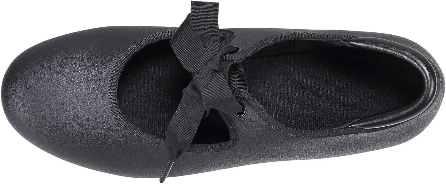 Linodes Unisex PU Leather/Patent Ribbon Tie Tap Shoe Dance Shoes for Women and Men's Dance Shoes-601