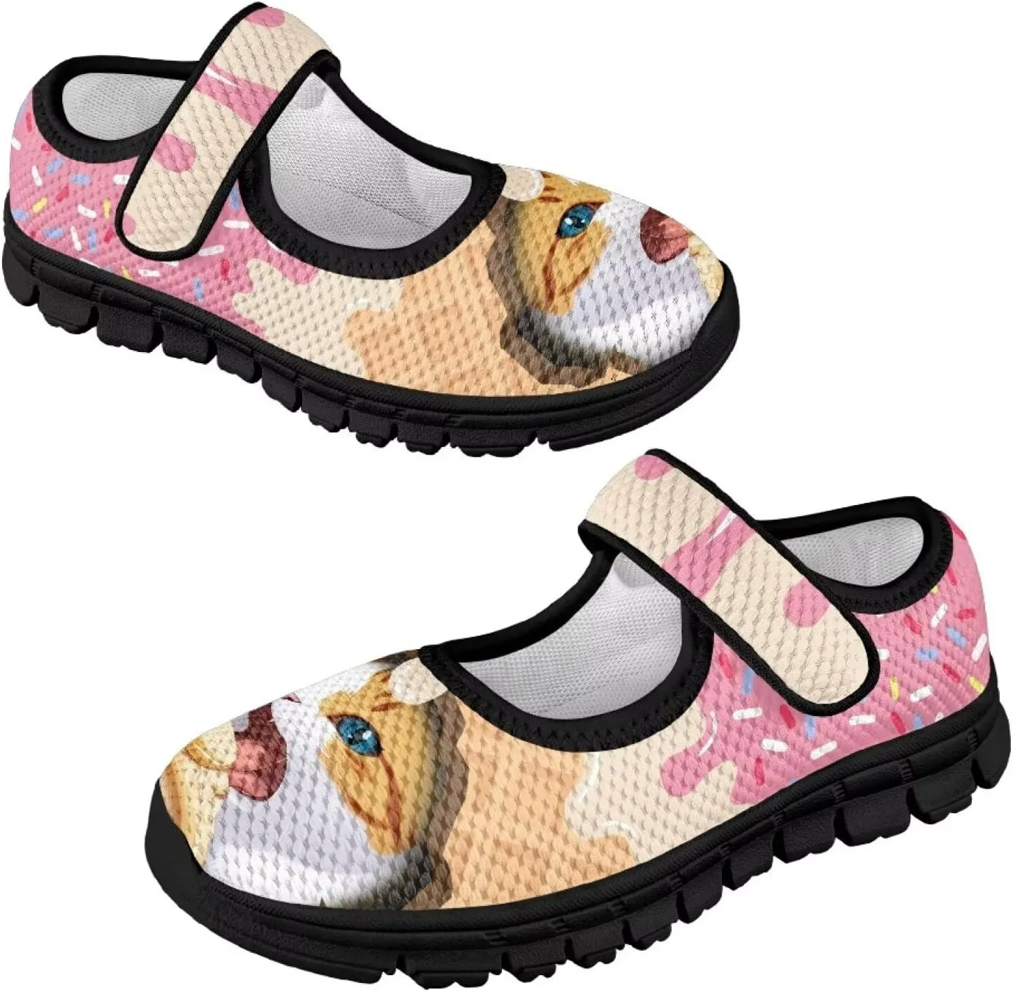 Little Girls Cute Uniform Shoes,Mary Jane Flats Shoes for Back School,Comfort Barefoot Shoes,Black Sole Size 11 to 15