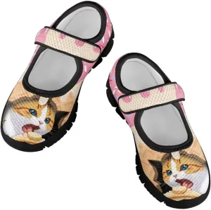 Little Girls Cute Uniform Shoes,Mary Jane Flats Shoes for Back School,Comfort Barefoot Shoes,Black Sole Size 11 to 15