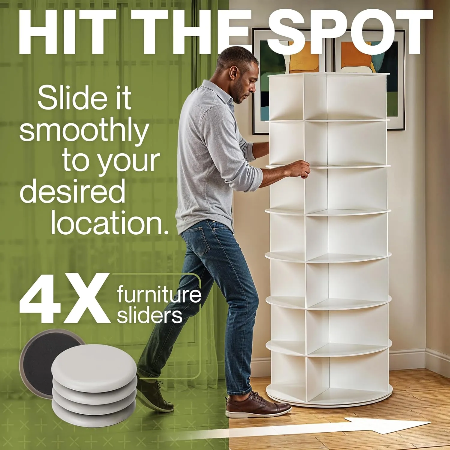 LOFT   IVY 7 Tier Rotating Shoe Rack Tower – 360° Spinning Storage Organizer, Modern Round Shoe Carousel for Closet, Entryway, Bedroom – Space Saving Rotating Lazy Susan Storage Tower