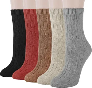 Loritta Wool Socks for Women Warm Winter Socks Thick Knit Soft Cabin Cozy Crew Boot Sock Gifts