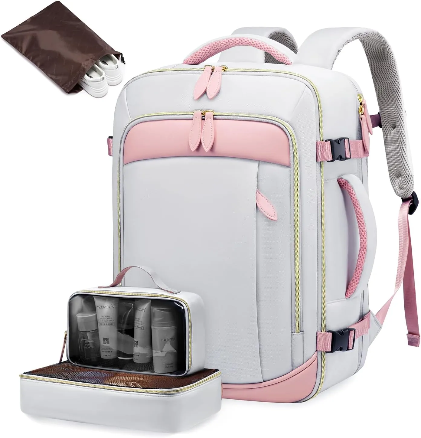 LOVEVOOK Travel Backpack for Women, 40L Carry On Backpack with 3 Packing Cubes,TSA Personal Item Travel Bag Airline Approved, Water Resistant Weekender Overnight Luggage Daypack, Fits 17 Inch Laptop