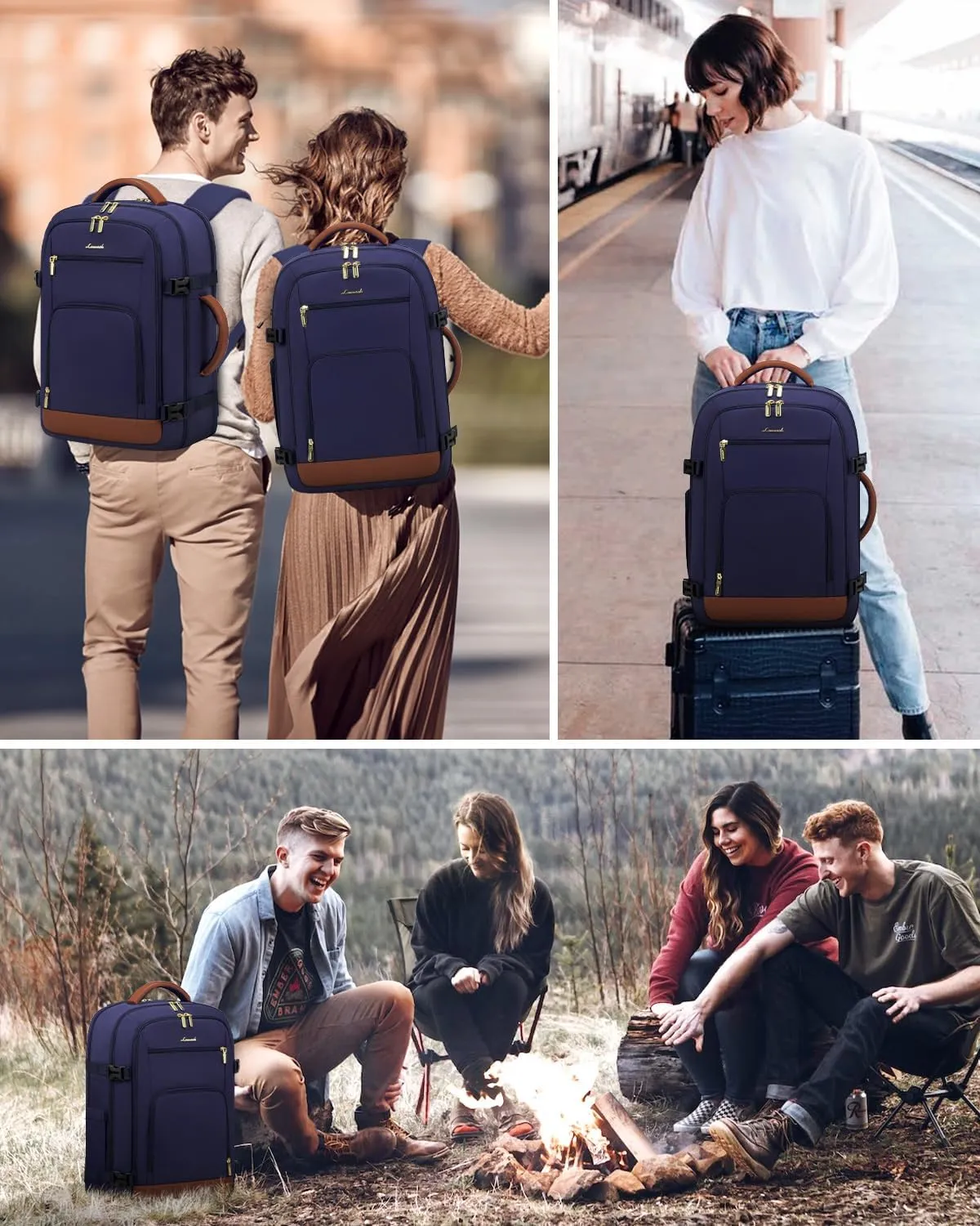 LOVEVOOK Travel Backpack For Women Flight Approved, 40L Large Carry On Backpack, Personal Item Travel Bag for Airplanes, Business 17 Inch Laptop Backpack, Weekender Overnight Daypack, With 2 Cubes