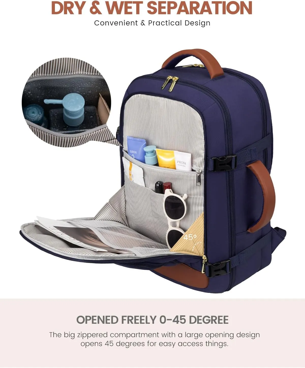 LOVEVOOK Travel Backpack For Women Flight Approved, 40L Large Carry On Backpack, Personal Item Travel Bag for Airplanes, Business 17 Inch Laptop Backpack, Weekender Overnight Daypack, With 2 Cubes