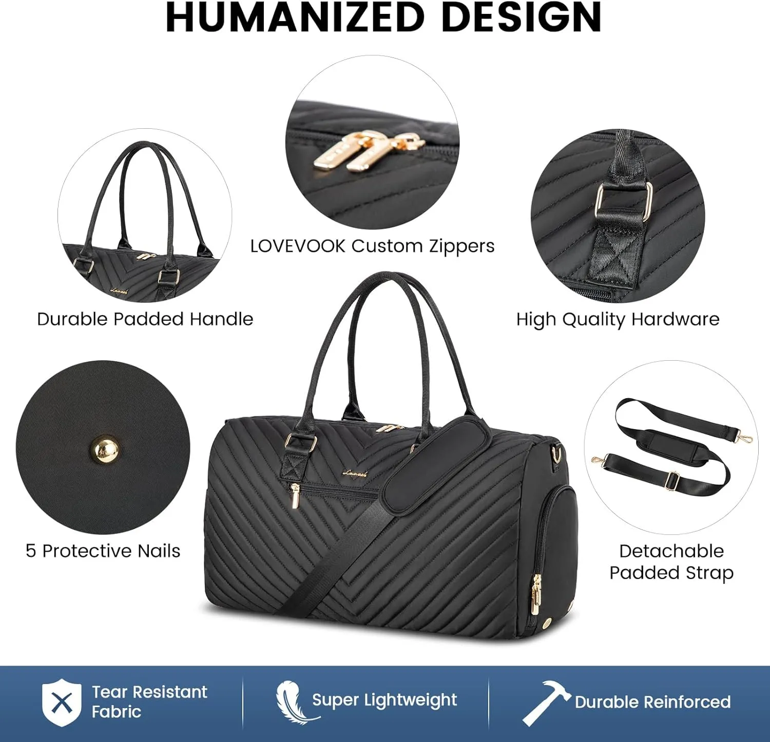 LOVEVOOK Travel Duffle Bag, Weekender Bag for Women with Toiletry Bag, Carry on Overnight Bag with Shoe Compartment, Gym Duffel Bag with Wet Pocket, Mommy Hospital Bags for Labor and Delivery
