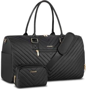 LOVEVOOK Travel Duffle Bag, Weekender Bag for Women with Toiletry Bag, Carry on Overnight Bag with Shoe Compartment, Gym Duffel Bag with Wet Pocket, Mommy Hospital Bags for Labor and Delivery