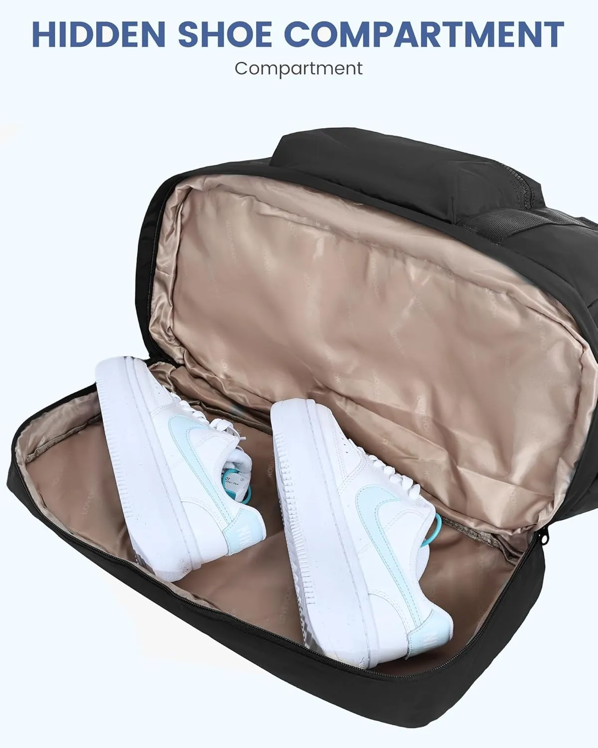 LOVEVOOK Weekender Bags for Women, Gym Bag with Shoe Compartment, Travel Duffel Bags with Toiletry Bag, Personal Item Tote Bag- Black