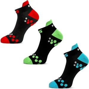 Low Cut Running Socks for Men & Women, 3 Pr Moisture Wicking Athletic Socks w/Anti Blister Tabs, Cushioned Padded Socks