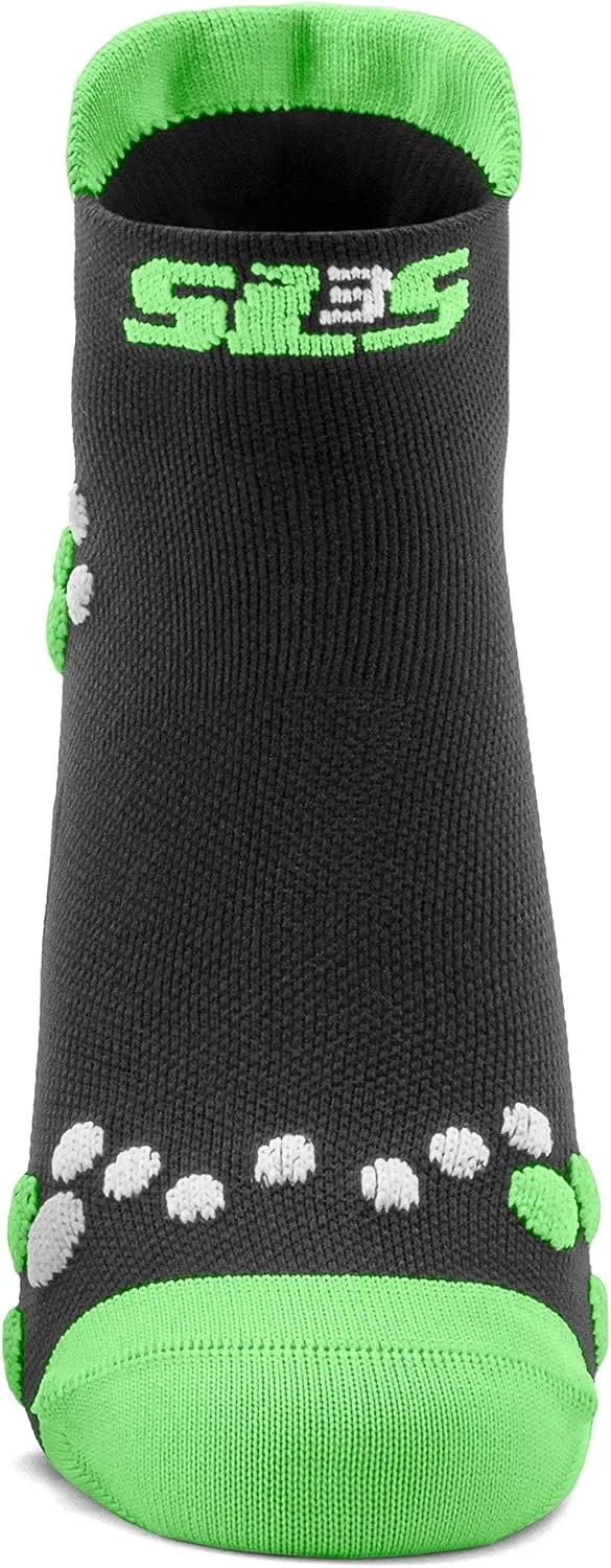 Low Cut Running Socks for Men & Women, 3 Pr Moisture Wicking Athletic Socks w/Anti Blister Tabs, Cushioned Padded Socks