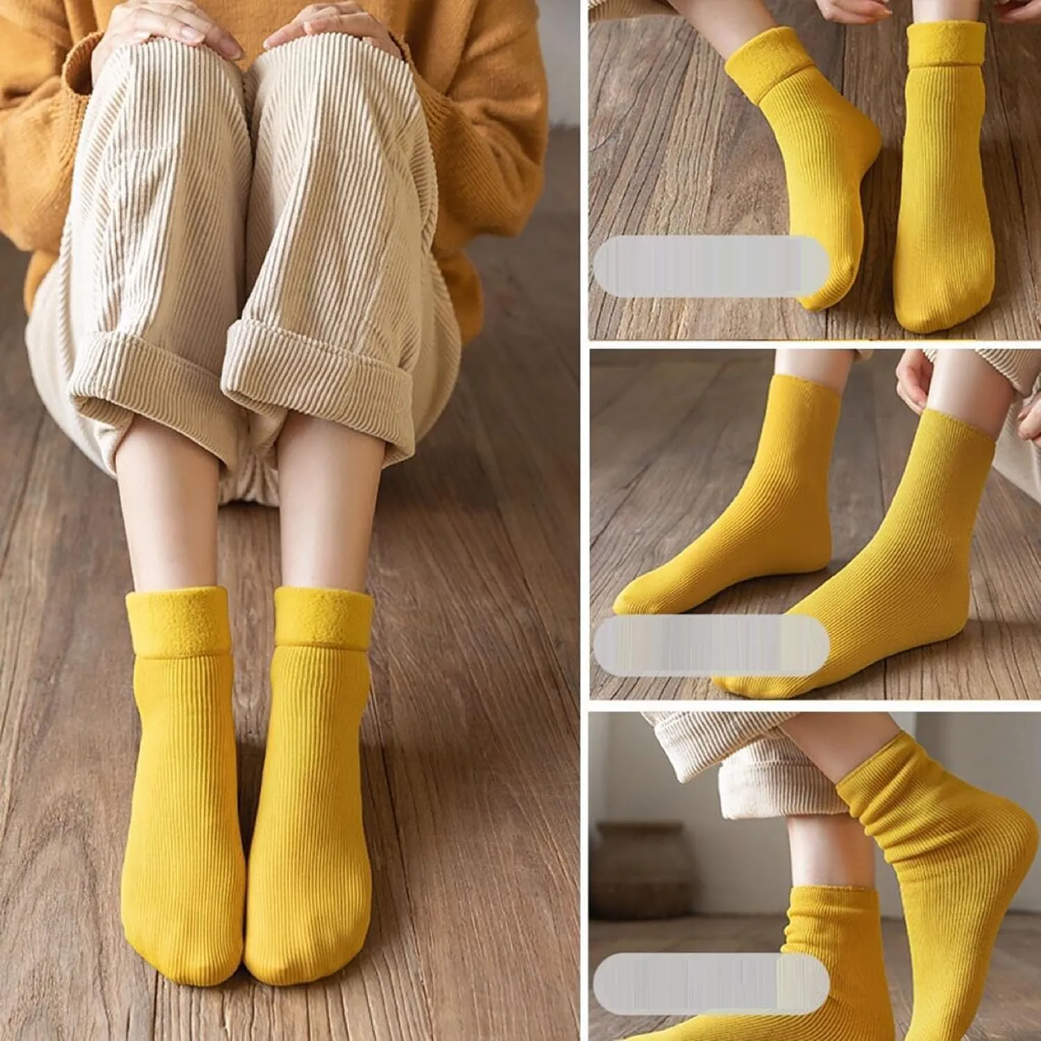 Manlira Socks Women,Fleece Cozy Socks Winter Warm Snow Socks,Fleece Cozy Ultra-Soft Velvet Slim Thermal Socks