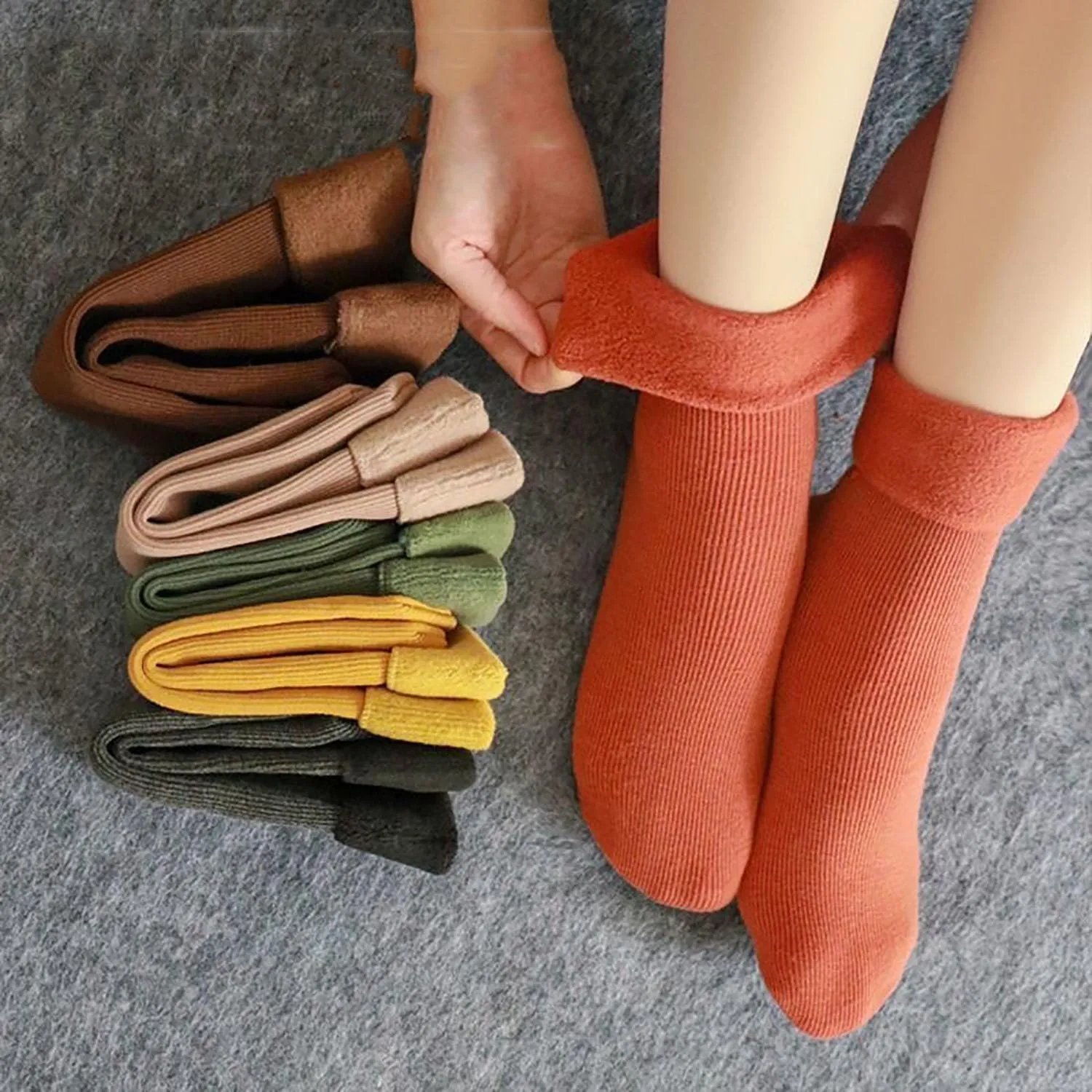 Manlira Socks Women,Fleece Cozy Socks Winter Warm Snow Socks,Fleece Cozy Ultra-Soft Velvet Slim Thermal Socks