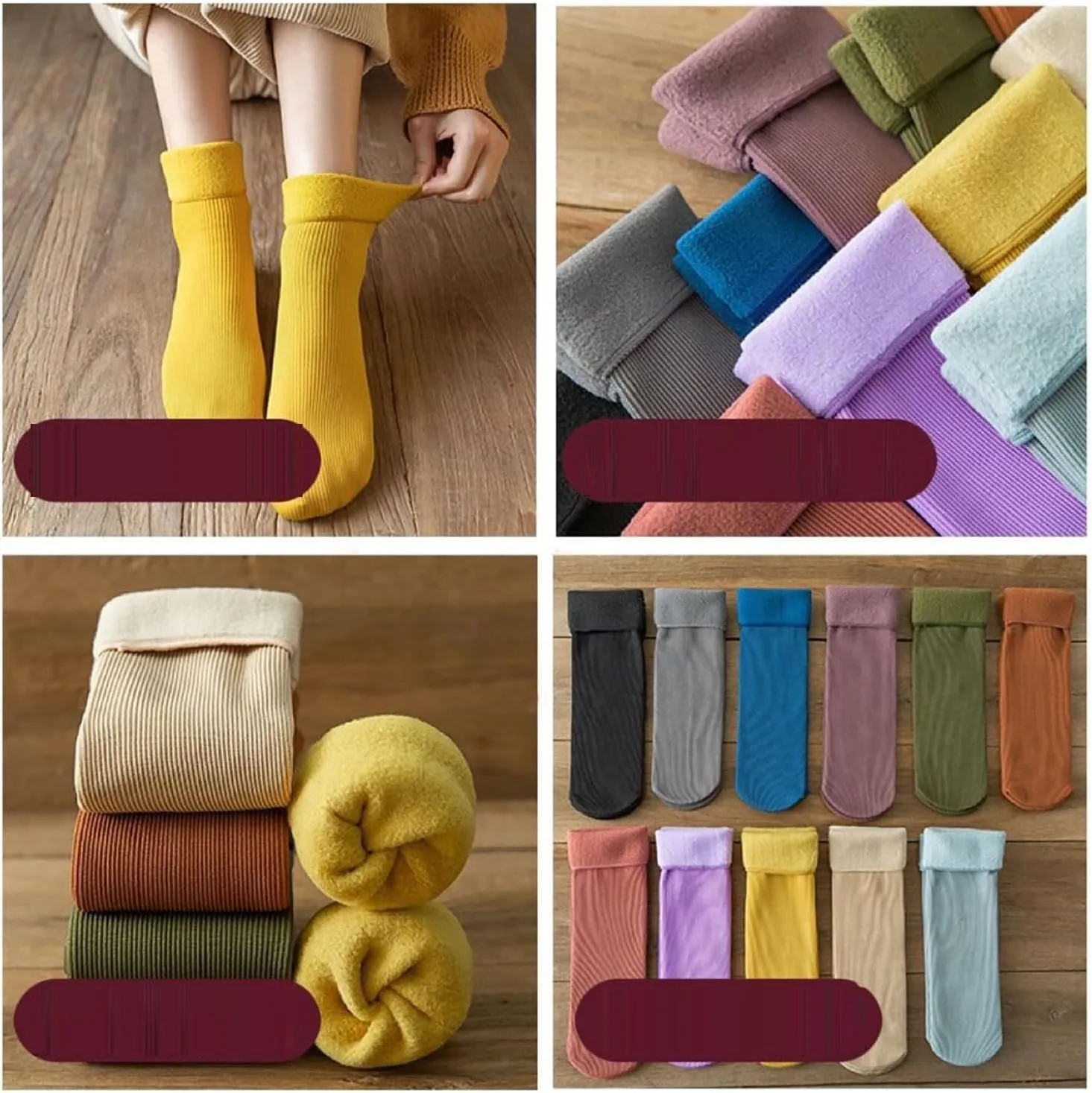 Manlira Socks Women,Fleece Cozy Socks Winter Warm Snow Socks,Fleece Cozy Ultra-Soft Velvet Slim Thermal Socks