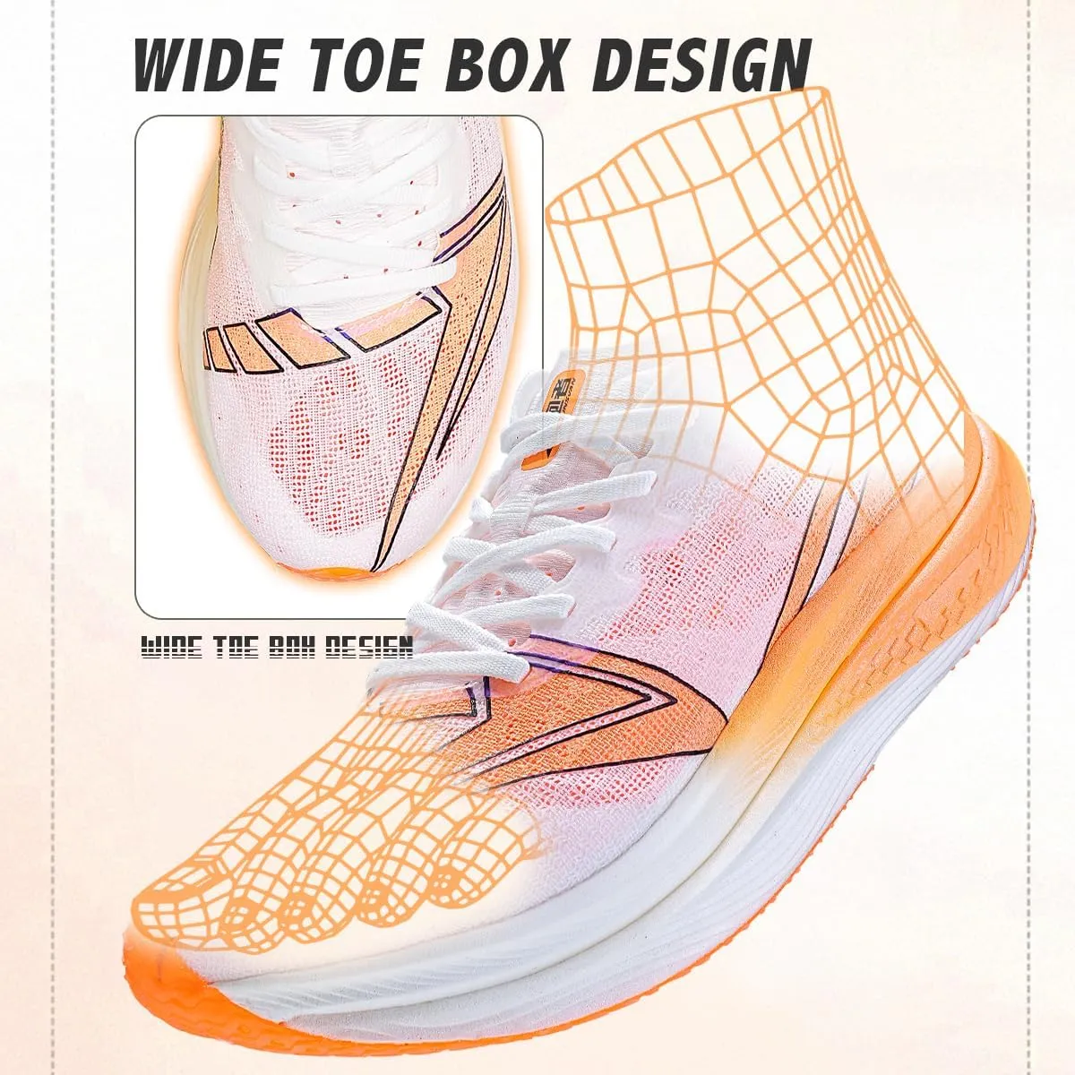 Marathon Carbon Plate Running Shoes Shock Absorption Ultra-Light Sports Shoes Rebound Technology Outdoor Men Sneakers