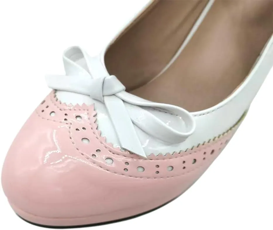 Mary Jane Heels for Women Lolita Pumps Platform Cute Comfy Bow Decor Mixed Colours JK Cosplay Strappy Shoes