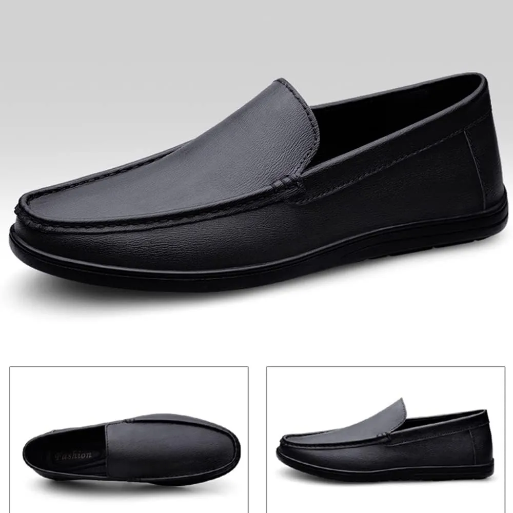 Maylrvjv Men's Loafers Slip-On Casual Leather Shoes Comfortable Soft Flexible Driving Flat Shoes