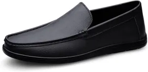 Maylrvjv Men's Loafers Slip-On Casual Leather Shoes Comfortable Soft Flexible Driving Flat Shoes